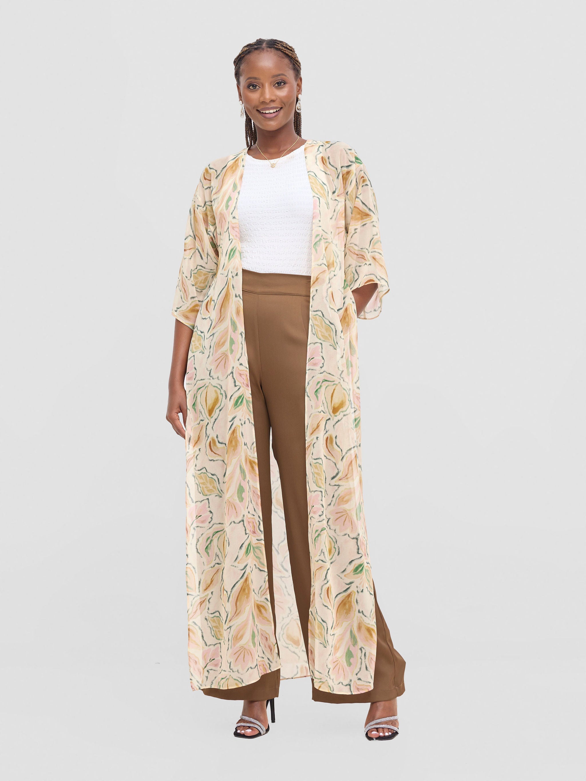 Vivo Pelia Kimono - Black / White Meni Print