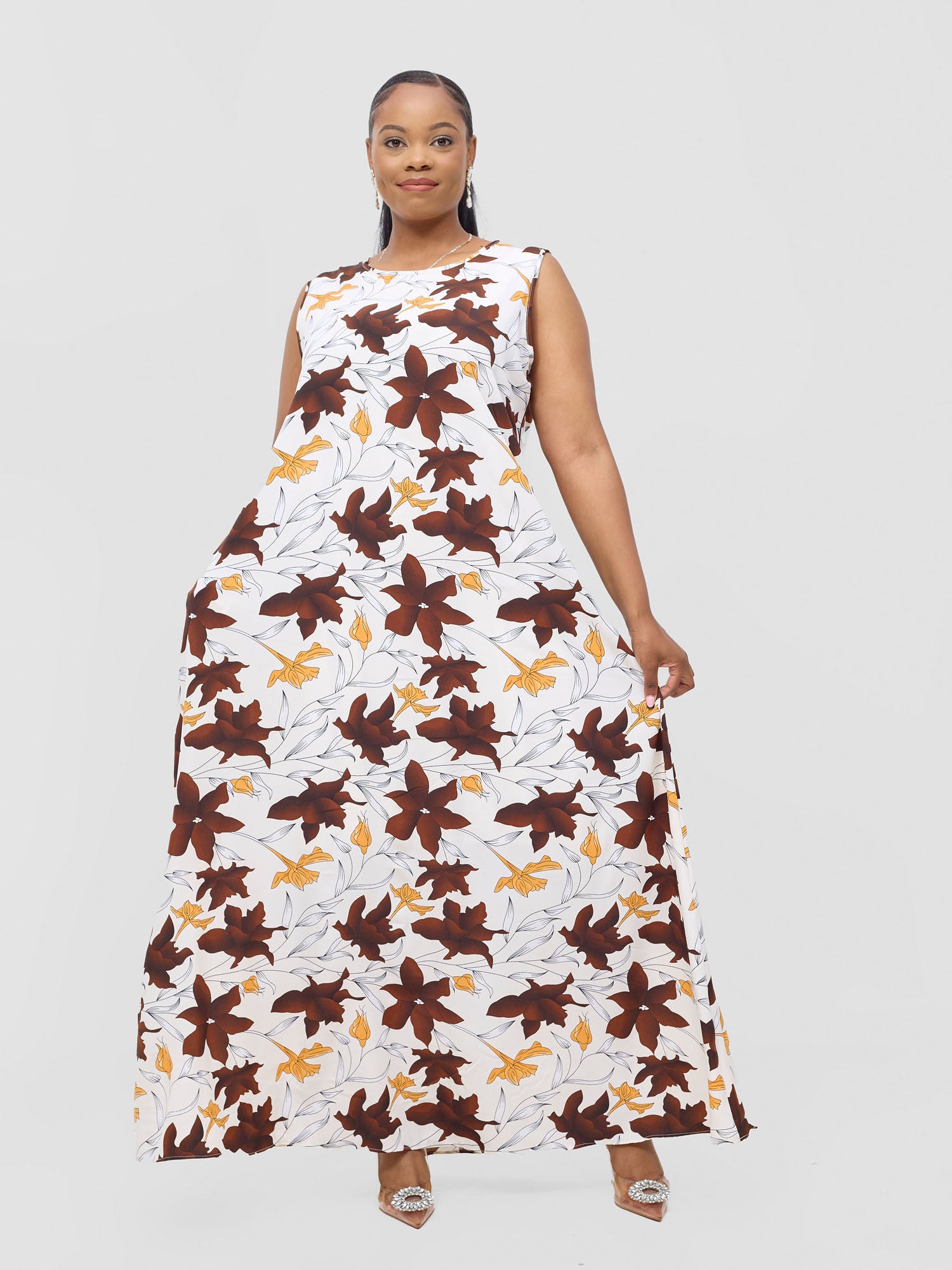 Vivo Pendo Cap Sleeve High Low Tent Dress - Dark Green main image 1