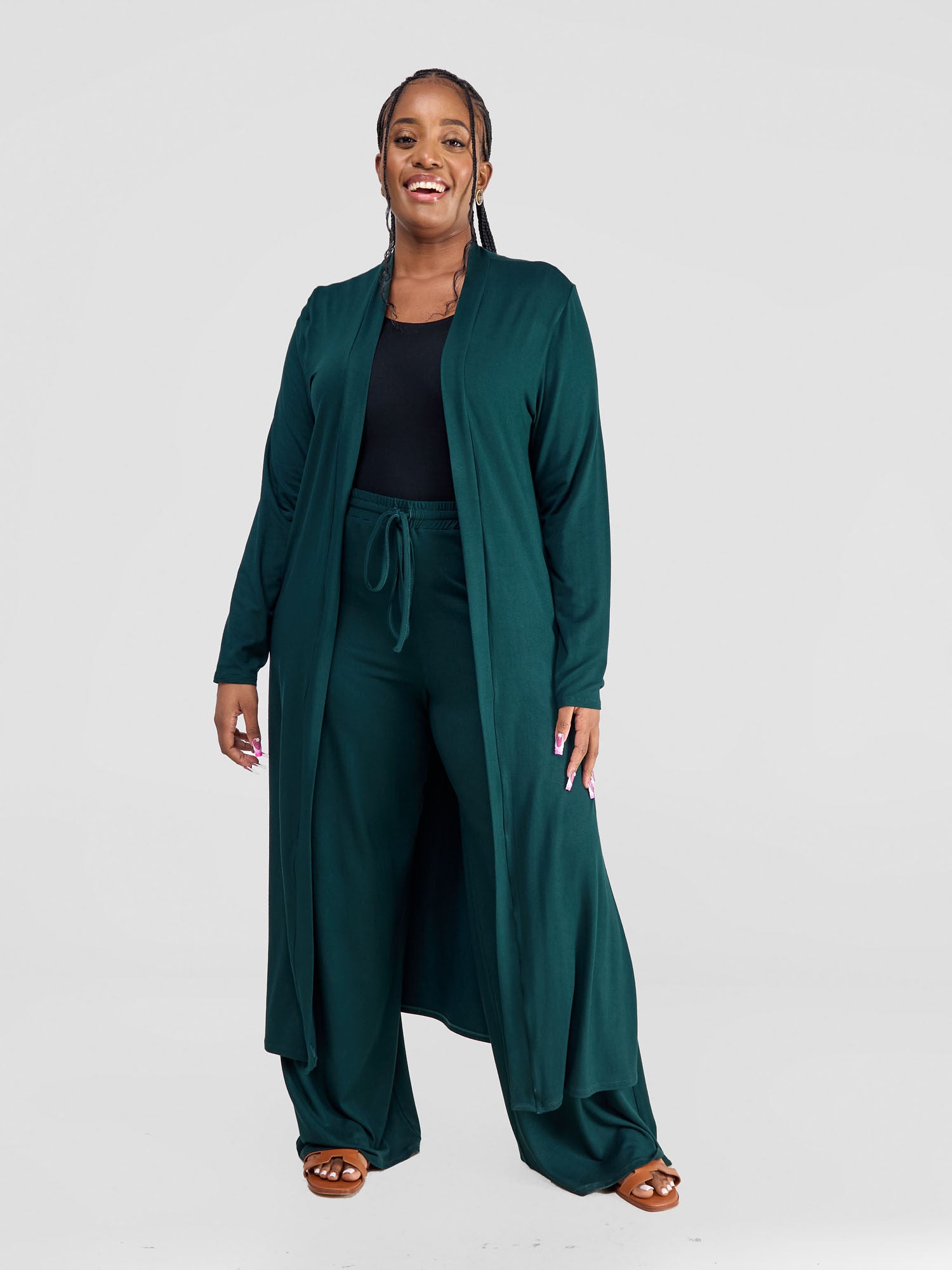 Vivo Basic Sleeveless Long Lily Waterfall - Dark Green