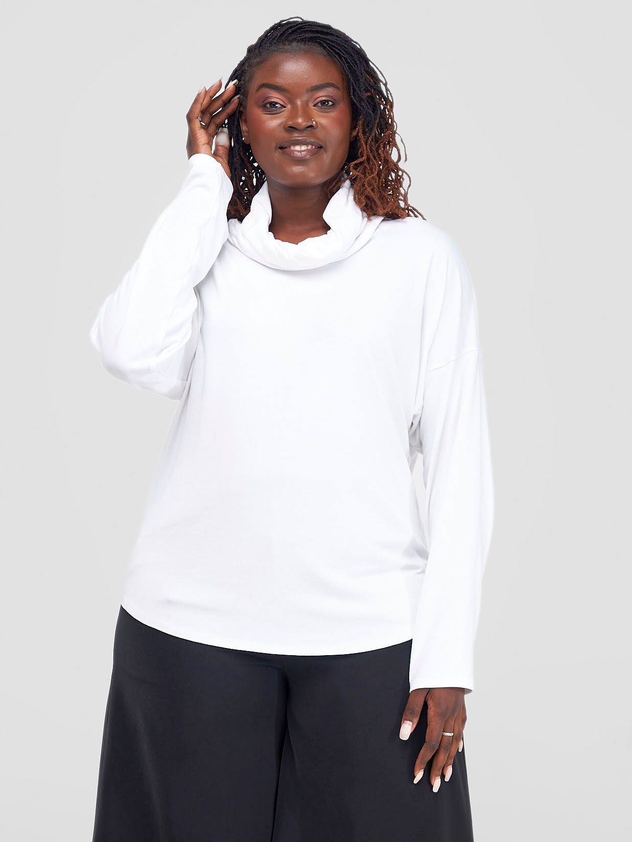 Vivo Wingu Long Sleeve Cowl Top - Yellow