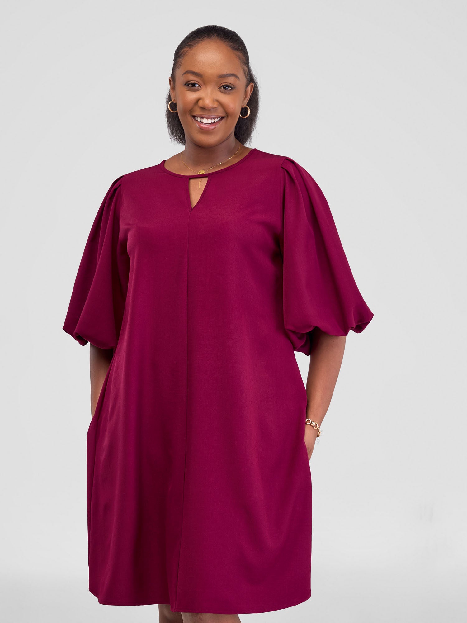 Vivo Basic Cap Sleeve Maxi Tent Dress - Teal Polka Print main image 0