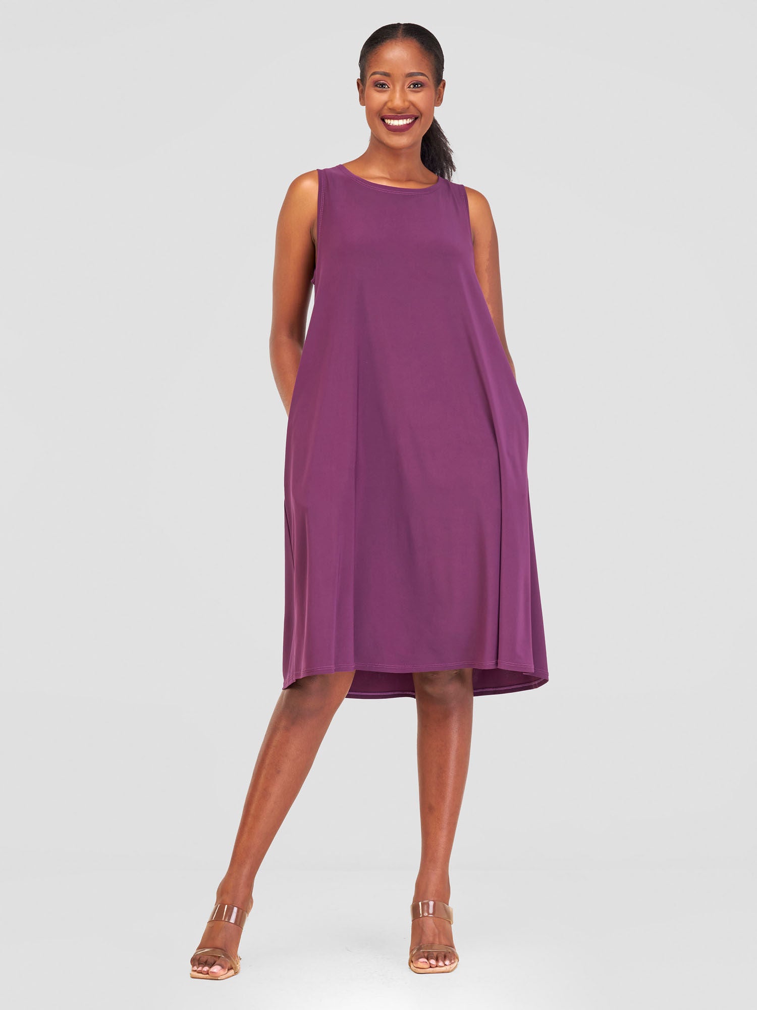 Vivo Zawadi Inverted Pleat Dress - Black main image 0