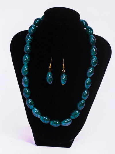 Klewisia Closet Shiny Pearls Necklace Jewellery - Green - Shopzetu