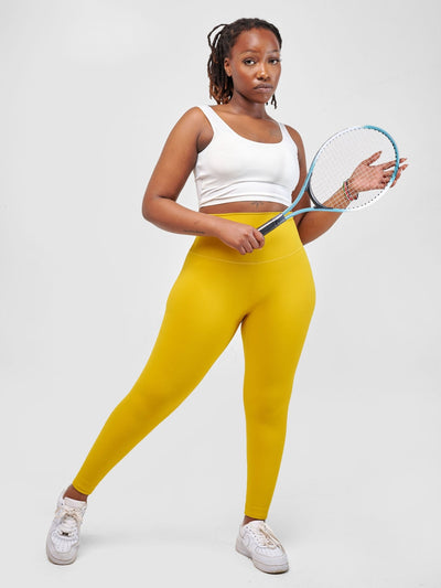 Ava Fitness Bella Workout Leggings - Dark Yellow - Shopzetu