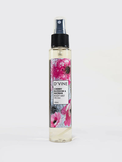 D'VINE Cherry Blossom & Baobab Body Mist 100g - Shopzetu