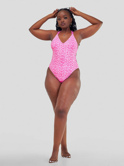 Shells Attic Swimwear Swimsuit - Pink Print - Shopzetu