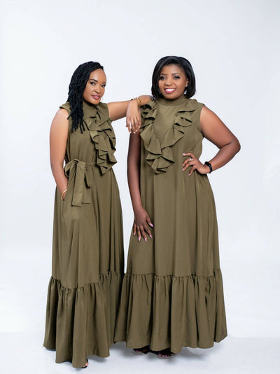 Magali Designs Flounce Dress - Pickle Green - Shopzetu