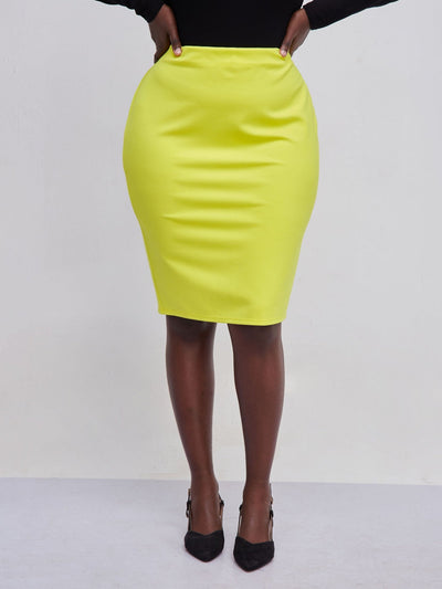 Vivo Waridi Pencil Skirt - Yellow - Shopzetu