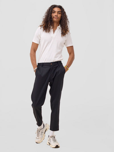 Zoya Sadira Mens' Chino Pants - Black - Shopzetu