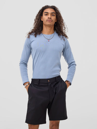 Zoya Sadira Men's Long Sleeve T Shirt - Light Blue - Shopzetu