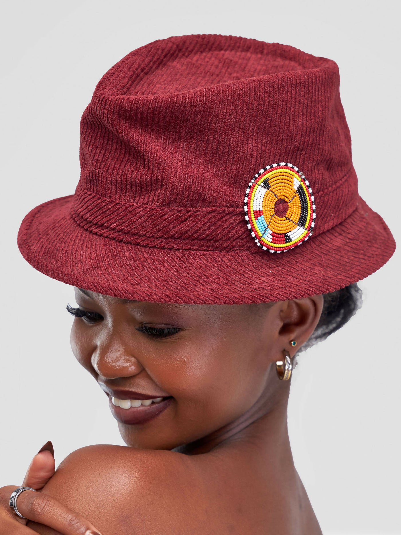 Umbo Collections Panama Fedora Hat - Maroon