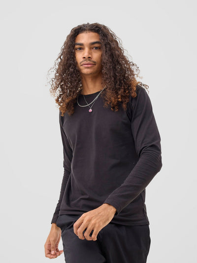Zoya Sadira Men's Long Sleeve T Shirt - Black - Shopzetu