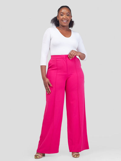 Zia Africa ''Something Retro'' Wide Leg Pants - Pink - Shopzetu