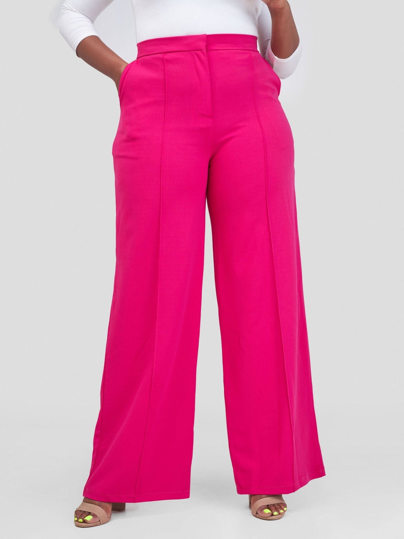 Zia Africa ''Something Retro'' Wide Leg Pants - Pink - Shopzetu