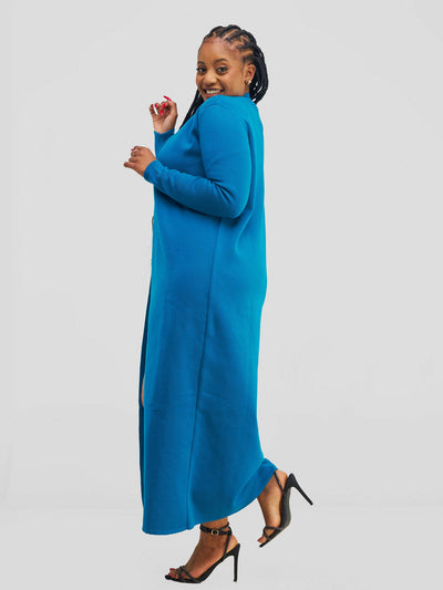 TexStyle Wema Maxi Cardigan Kimono - Azure Blue