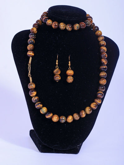 Closet Beaded Necklace - Brown - Shopzetu