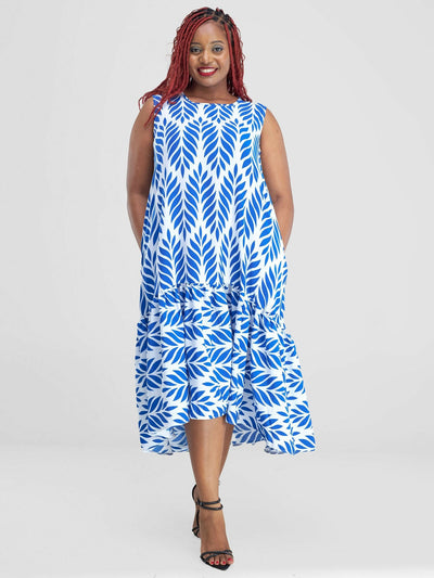 Lizola Angweng Maxi Dress - Blue / White - Shopzetu