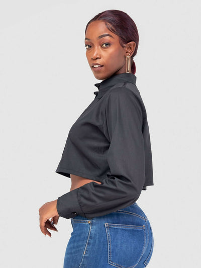 Merli Africa Crop Shirt - Black - Shopzetu