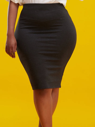 Vivo Waridi Pencil Skirt - Dark Grey - Shopzetu