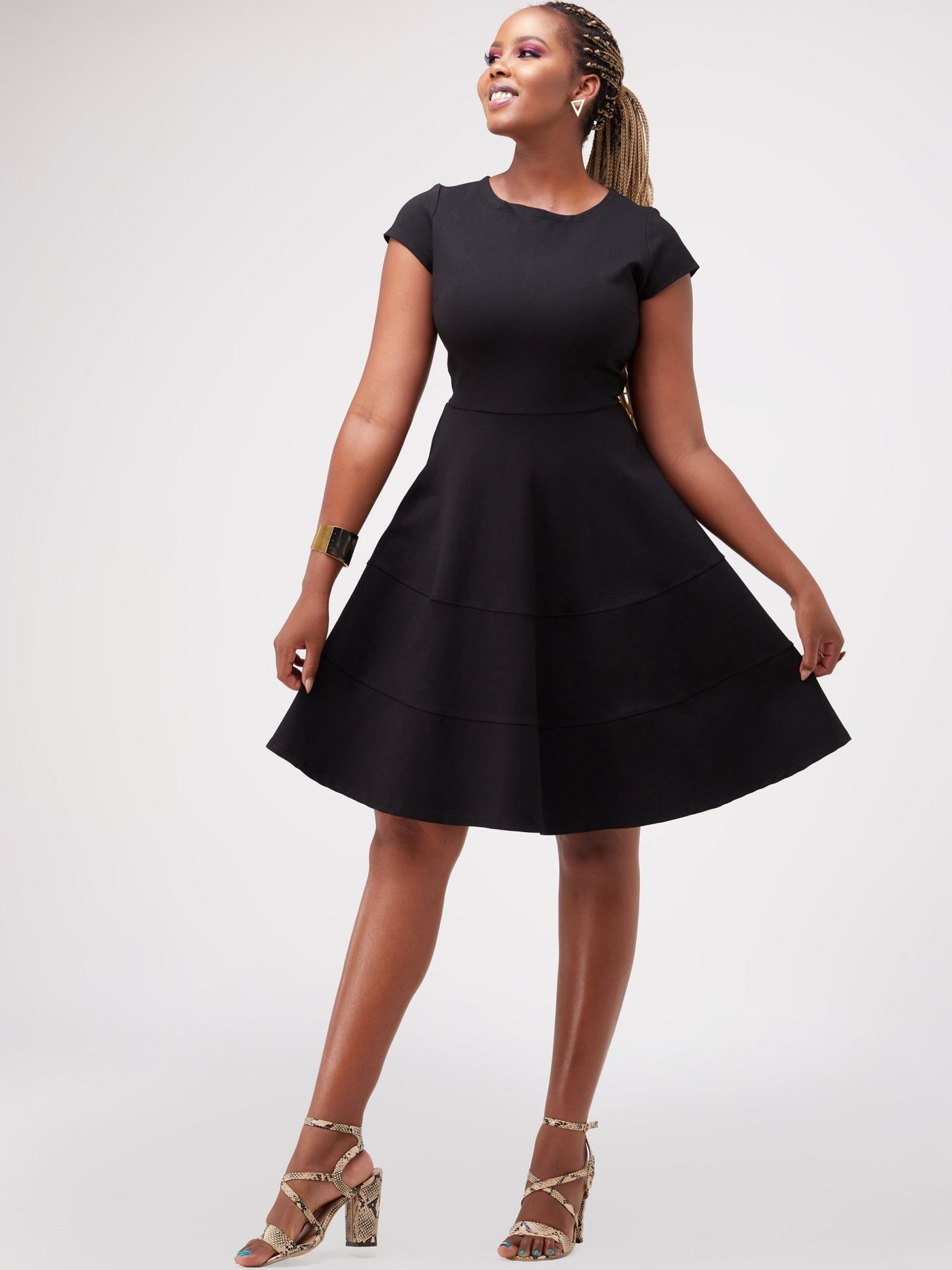 Vivo Waridi A - Line Dress - Black - Shopzetu