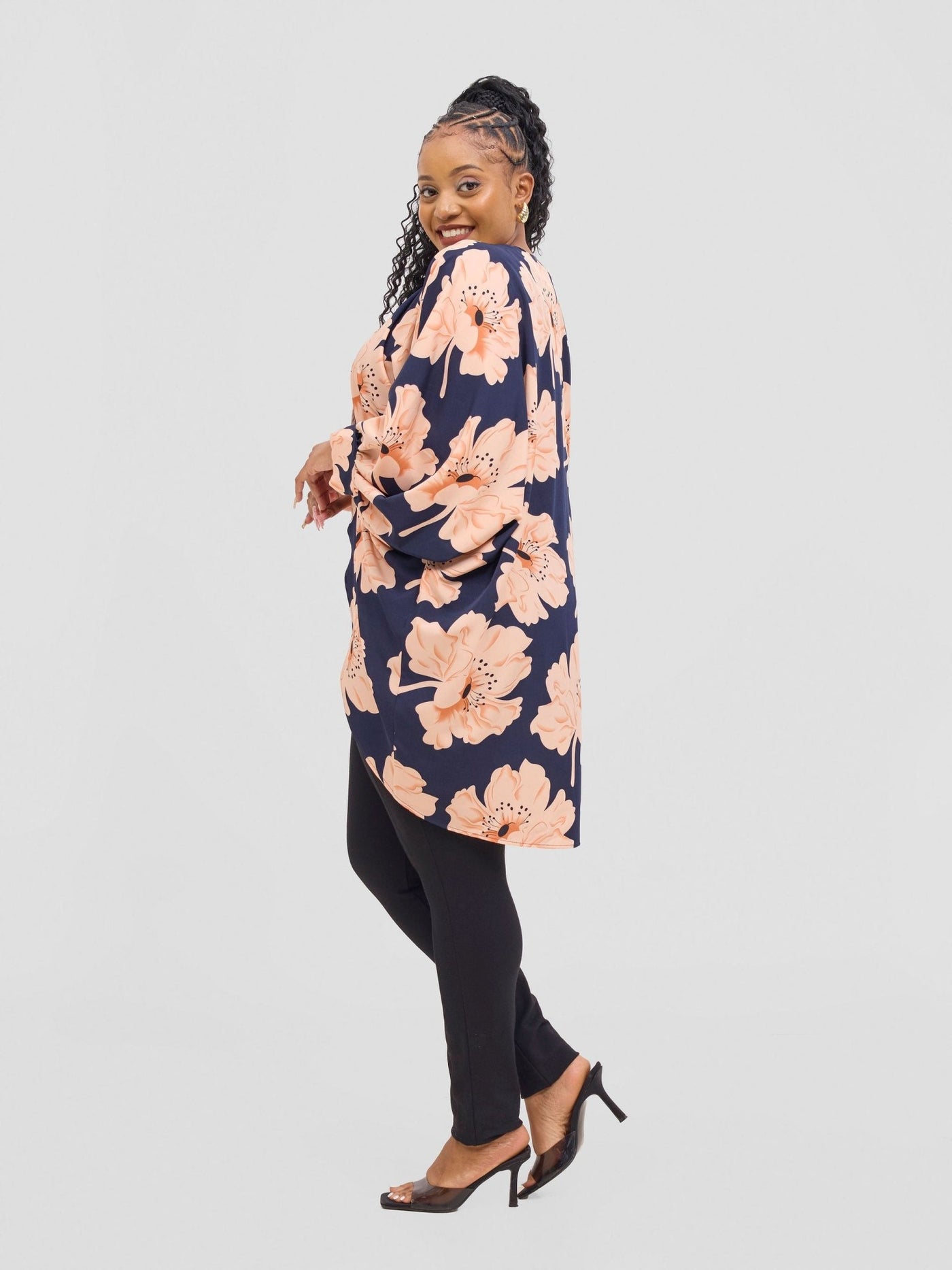 Vivo Pelia Butterfly Kimono - Navy / Rust - Shopzetu