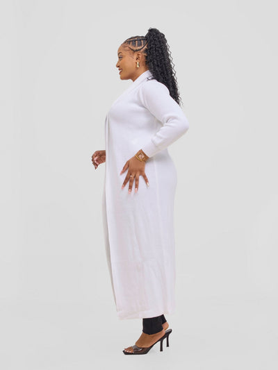 Vivo Long Sleeve Maxi Waterfall - White - Shopzetu