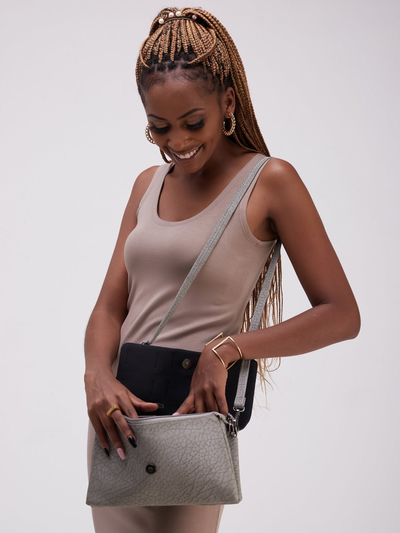 Liliadly Min Min Sling Bag - Grey - Shopzetu