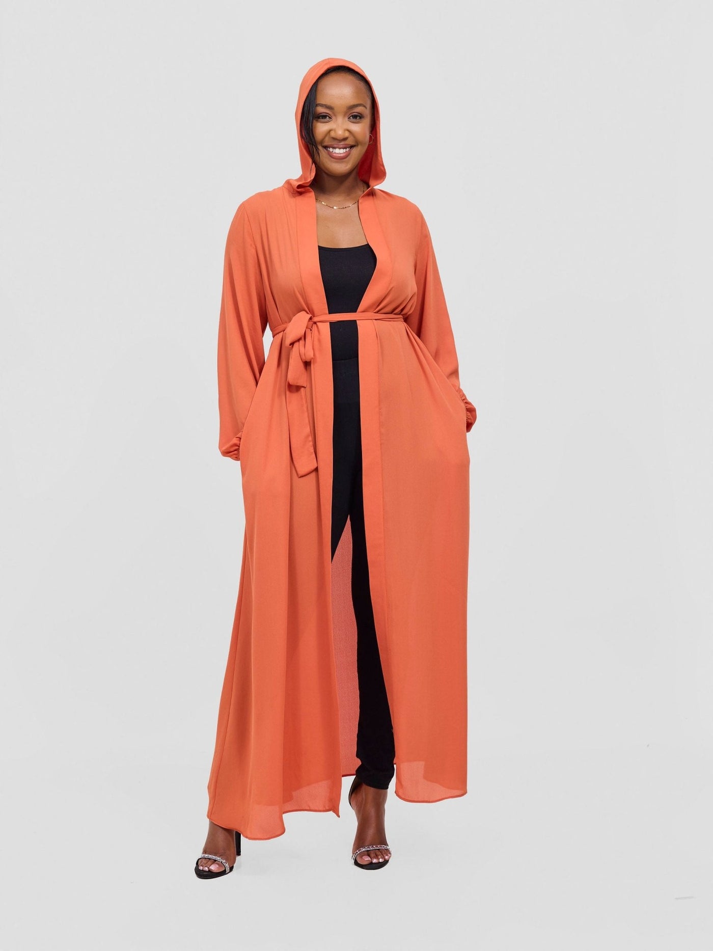 Vivo Basic Hooded Kimono - Orange - Shopzetu