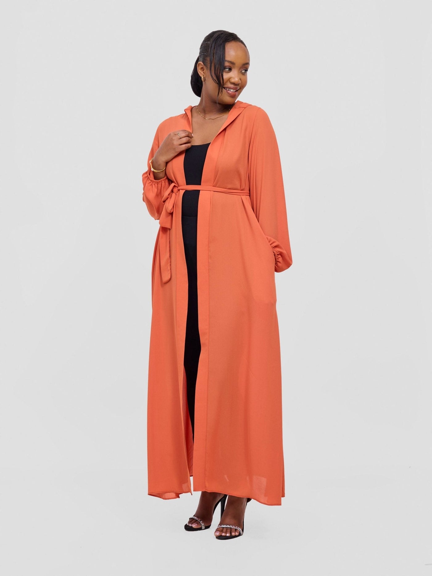 Vivo Basic Hooded Kimono - Orange - Shopzetu