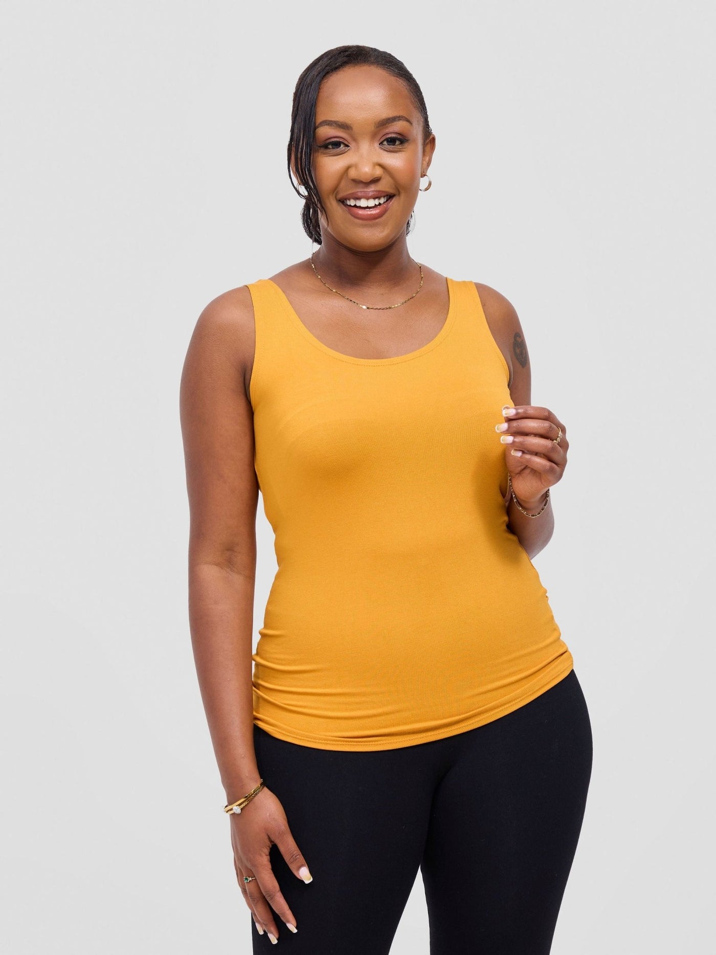 Vivo Basic Tank Top - Mustard - Shopzetu