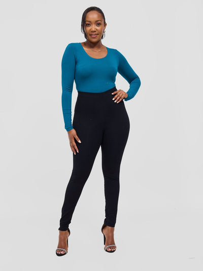 Vivo Basic Long Sleeved Bodysuit - Teal - Shopzetu