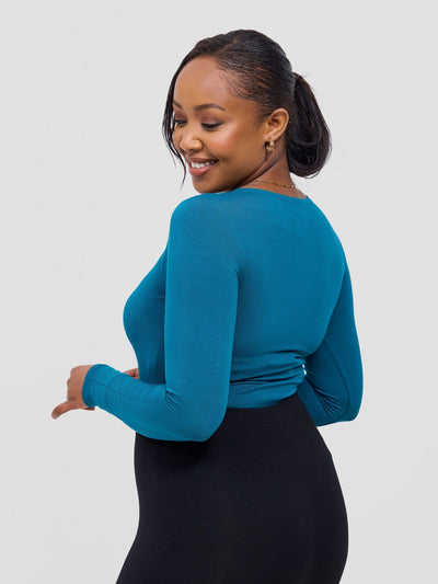 Vivo Basic Long Sleeved Bodysuit - Teal - Shopzetu