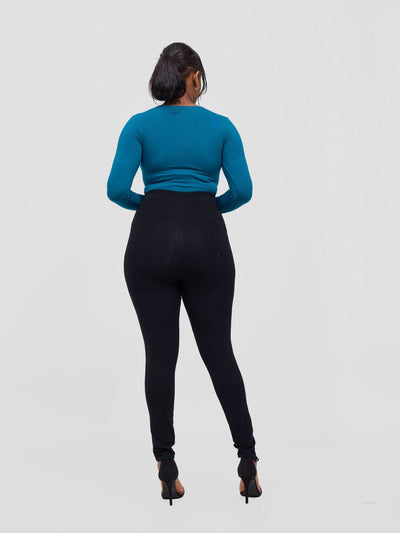 Vivo Basic Long Sleeved Bodysuit - Teal - Shopzetu