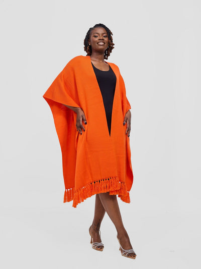 Vivo Basic Double Layered Wrap Poncho - Orange - Shopzetu