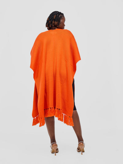 Vivo Basic Double Layered Wrap Poncho - Orange - Shopzetu