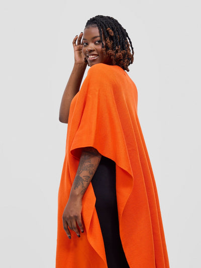 Vivo Basic Double Layered Wrap Poncho - Orange - Shopzetu