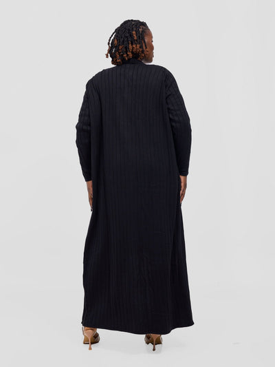 Vivo Lalani Rib Maxi Waterfall - Black - Shopzetu