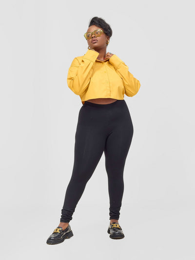 Zoya Kyro Cropped Shirt - Mustard - Shopzetu