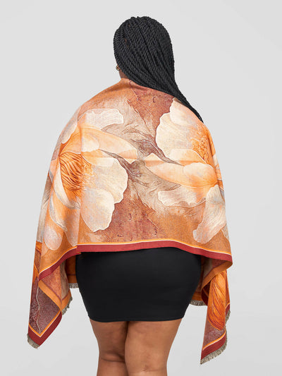 Floral Scarf - Orange - Shopzetu