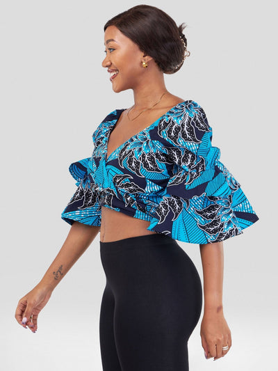 Vivo Naya Tiered Sleeve Wrap Top - Jivu - Shopzetu