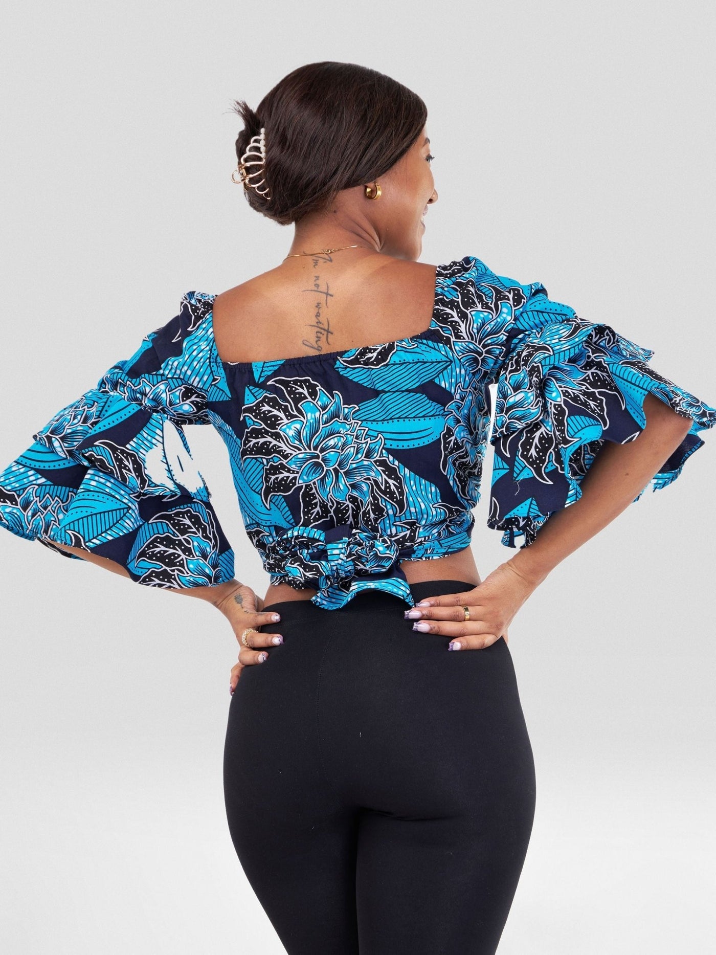 Vivo Naya Tiered Sleeve Wrap Top - Jivu - Shopzetu