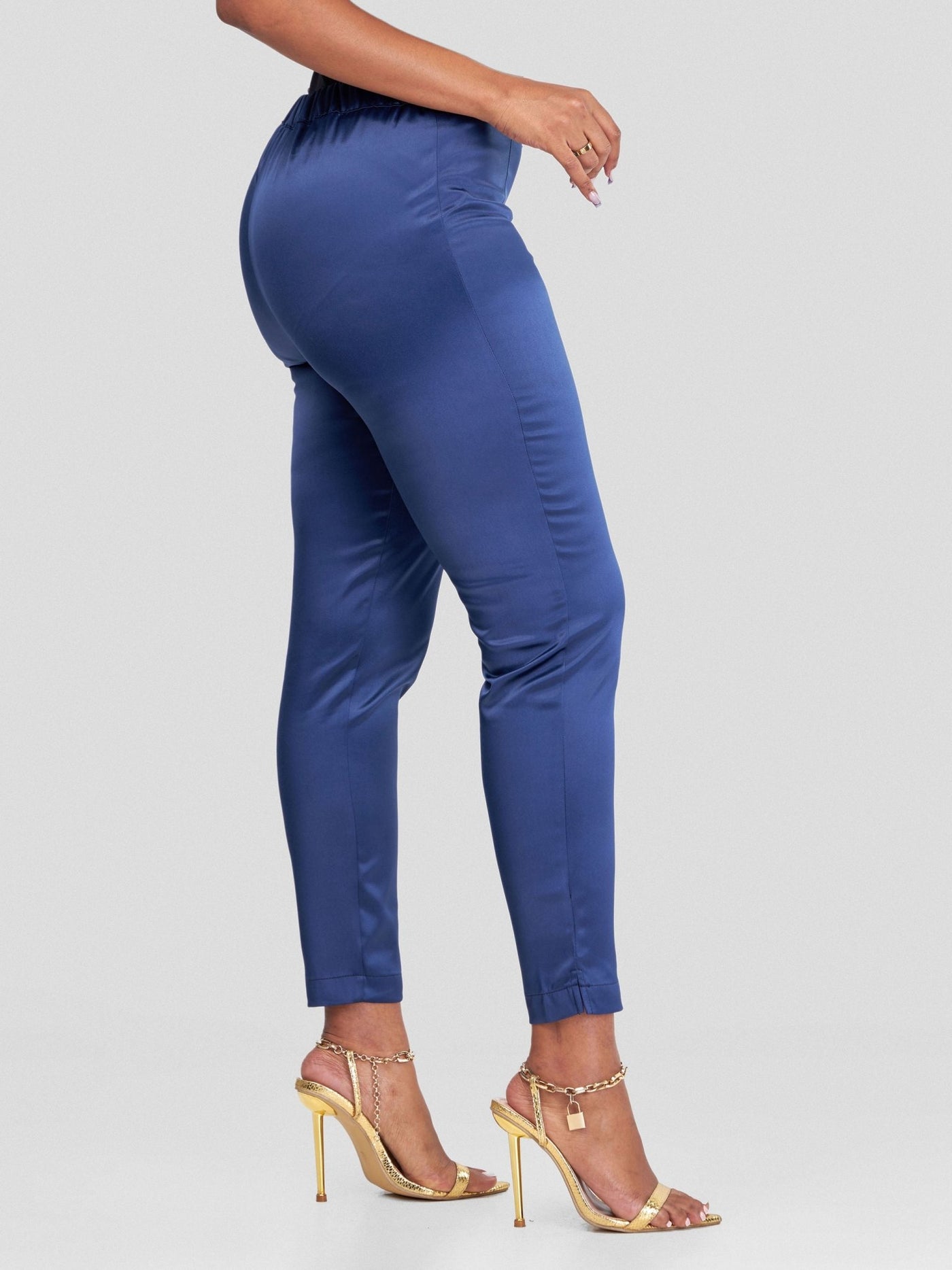 Vivo Naya Cigarette Pants - Navy Blue - Shopzetu