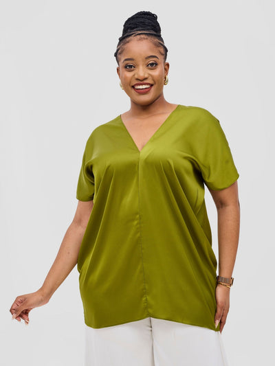 Vivo Basic Tunic Top - Olive - Shopzetu