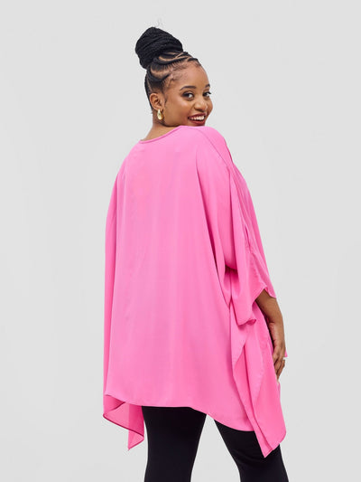 Vivo Malindi Loose Top - Pink - Shopzetu