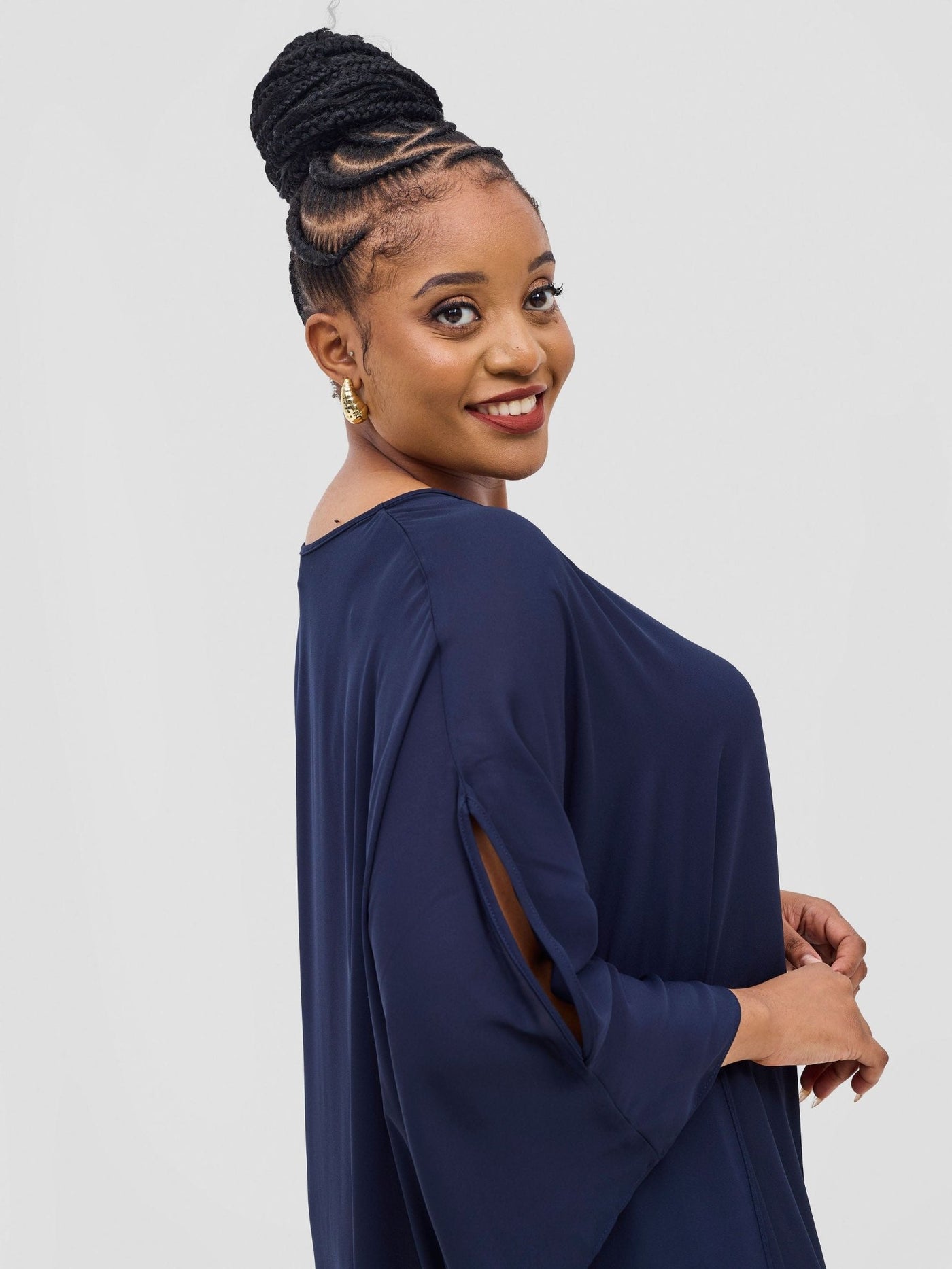 Vivo Malindi Loose Top - Dark Navy Blue - Shopzetu