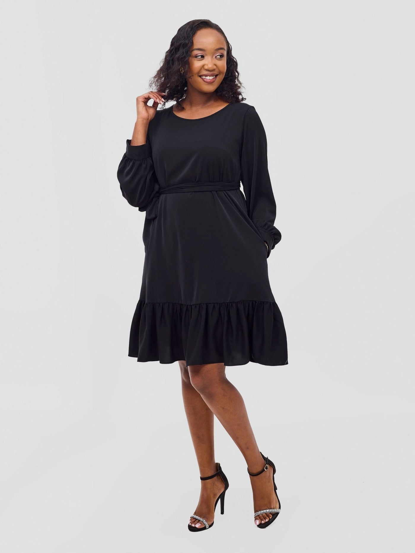 Vivo Serwa Tent Dress - Black - Shopzetu