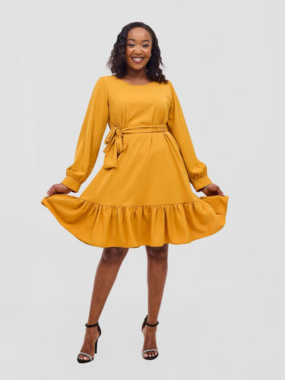 Vivo Serwa Tent Dress - Mustard - Shopzetu