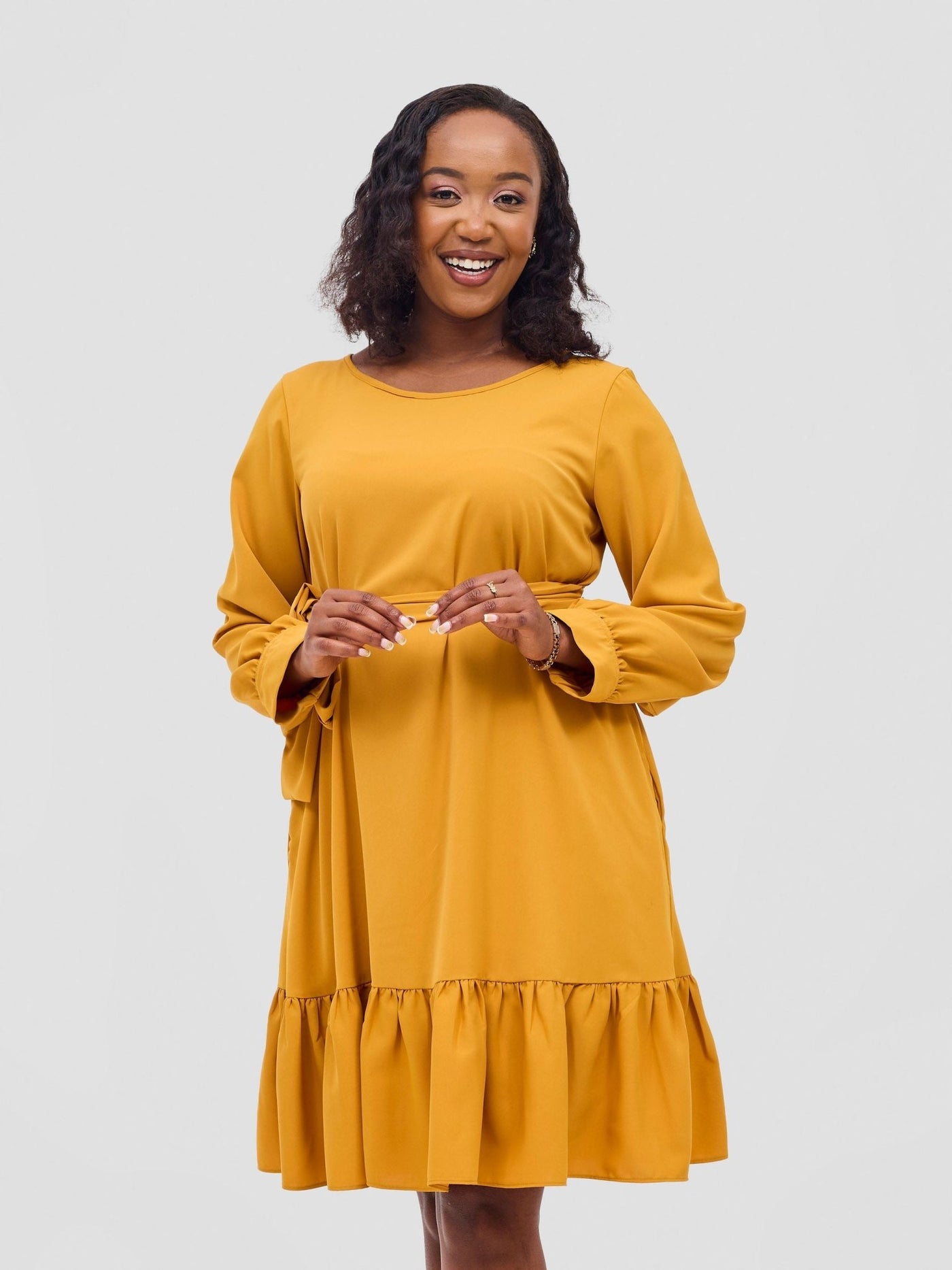 Vivo Serwa Tent Dress - Mustard - Shopzetu