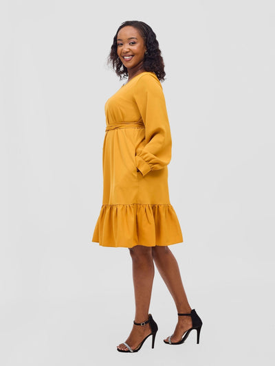 Vivo Serwa Tent Dress - Mustard - Shopzetu