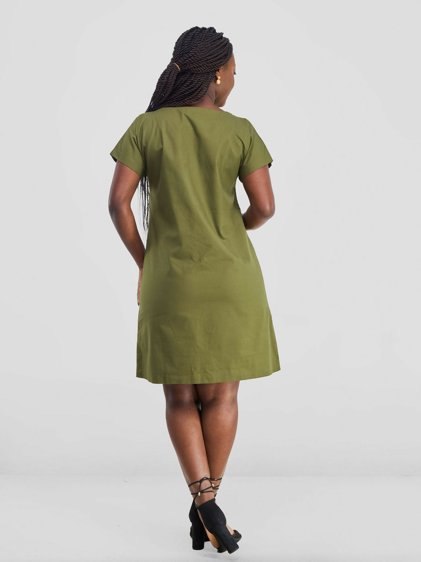 Animal Tree Line Dress - Jungle Green - Shopzetu